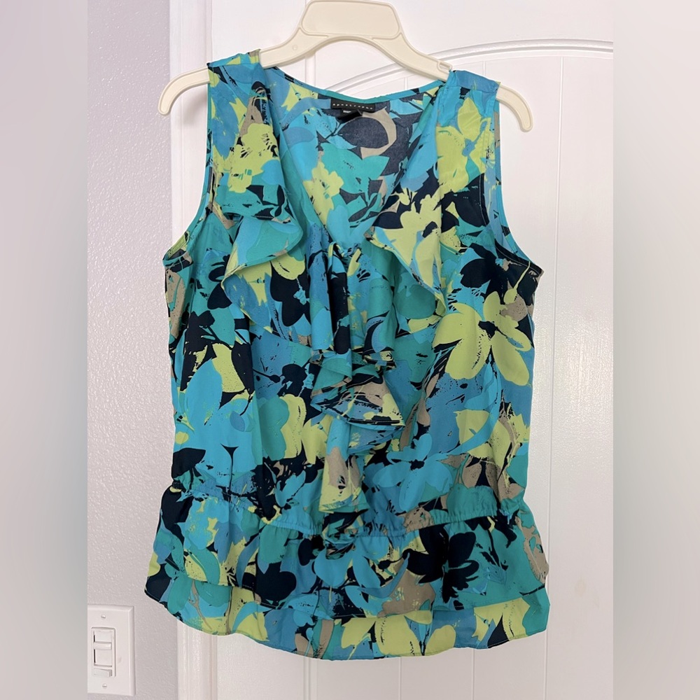 Blue floral blouse